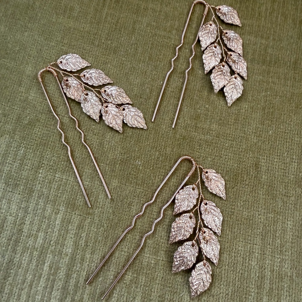 Gold Leaf Hair Pins